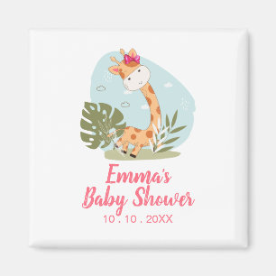 Giraffe Baby Shower Napkin (Girl Safari Animal) Magnet