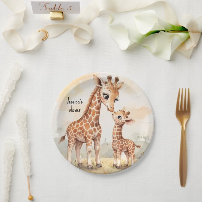 Giraffe Baby Shower Paper Plates (Wedding)
