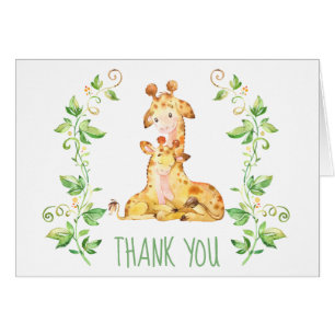 Giraffe Baby Shower Party Thank You Note Card