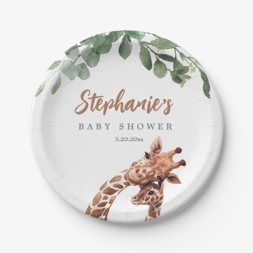 Giraffe Baby Shower Plate