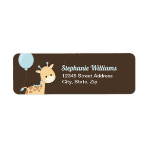 Giraffe Baby Shower Return Address Labels