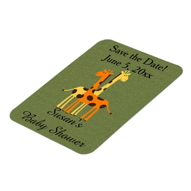 Giraffe Baby Shower Save the Date Magnets (Left Side)