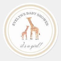 Giraffe Baby Shower Stickers