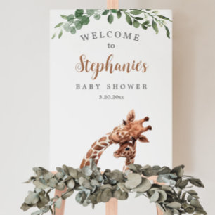 Giraffe Baby Shower welcome sign