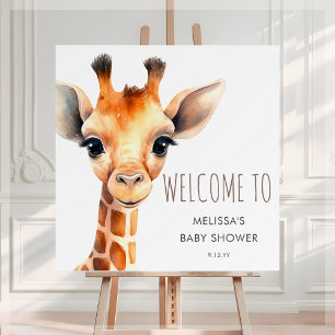 Giraffe Baby Shower Welcome Sign