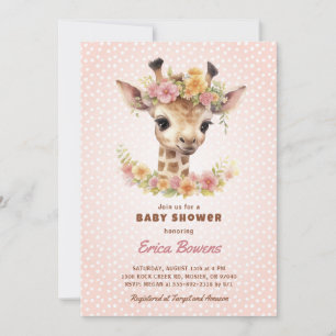 Giraffe Baby Shower Wild One on the way Safari Invitation