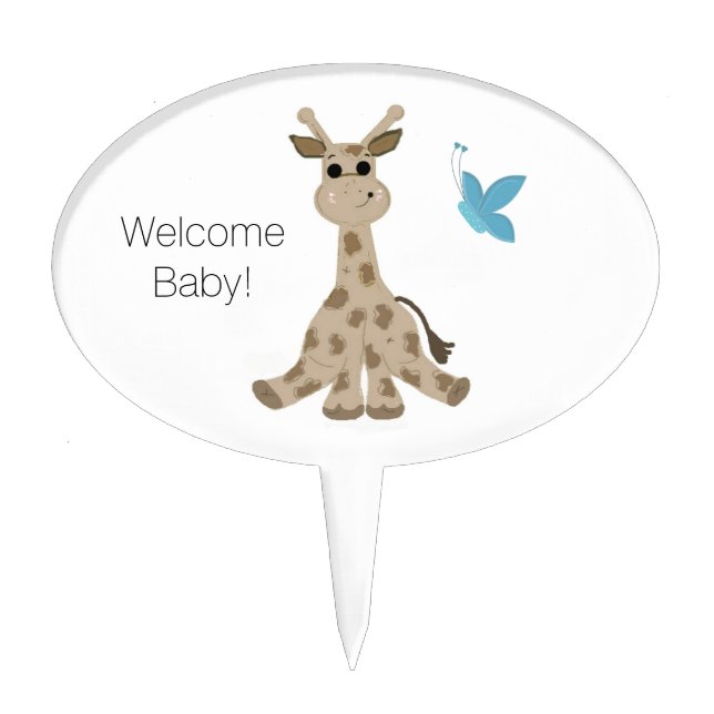 Giraffe Baby Welcome Cake Topper (Front)