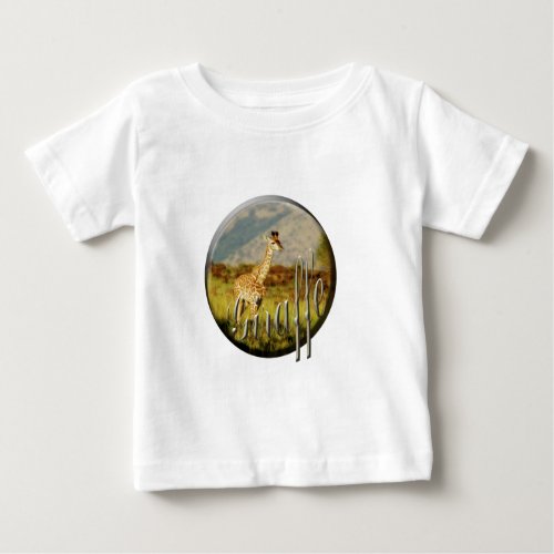 Giraffe baby wildlife safari childrens t_shirts 