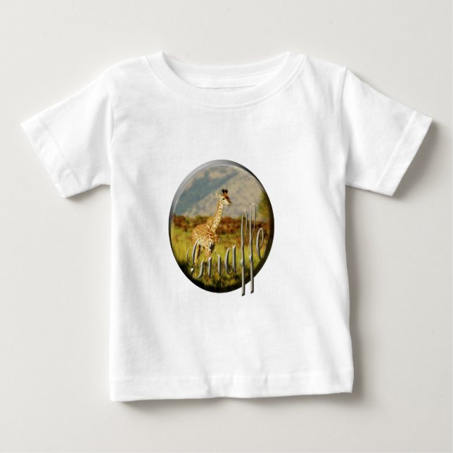 Giraffe baby wildlife safari children's t-shirts  (Front)