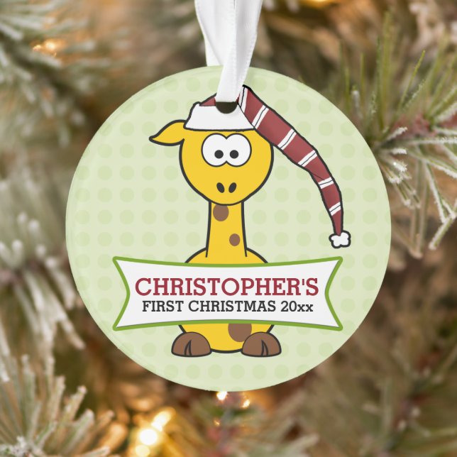 Giraffe Baby's 1st Christmas Ornament (Tree)