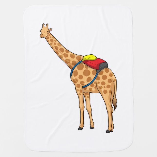 Giraffe Backpack Baby Blanket (Front)