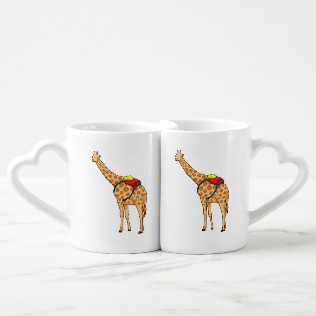 Giraffe Backpack Coffee Mug Set (Front Nesting)