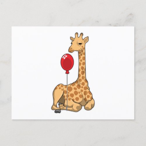 Giraffe Balloon Postcard