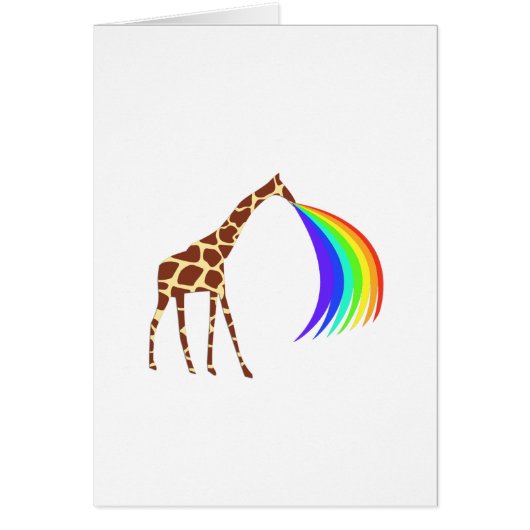 Giraffe barfing a rainbow cards (Front)
