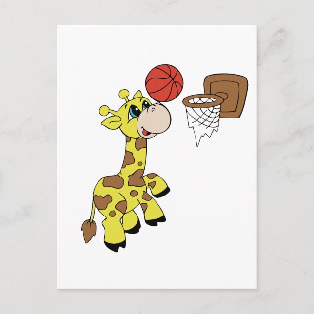 Giraffe Basketball T-shirts and Gifts Postcard (Front)