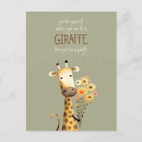 Giraffe _ Be yourself funny Postcard