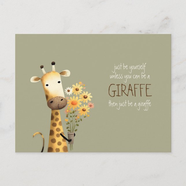 Giraffe - Be yourself funny Postcard (Front)
