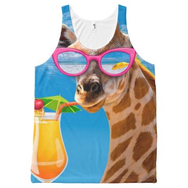 Giraffe beach - funny giraffe All-Over-Print tank top Giraffe beach - funny giraffe All-Over-Print tank top