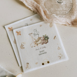 Giraffe & Bear Nursery Bohemian Toys Baby Shower Napkins