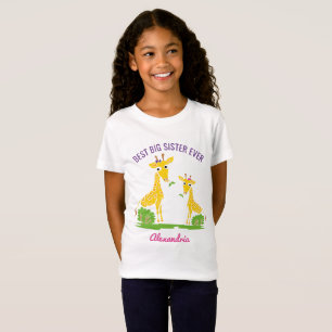 Giraffe Best Big Sister Ever Sisters Personalized T-Shirt