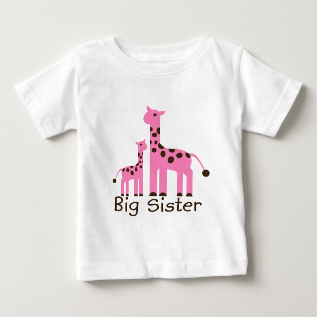 Giraffe Big Sister Baby T-Shirt (Front)