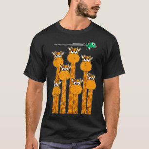 Giraffe Bird Animals Cute Wildlife Safari Gift T-Shirt