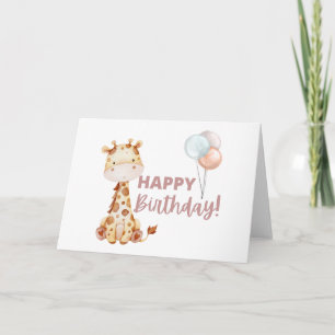 Giraffe Birthday Card