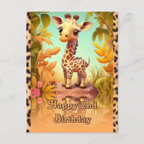 Giraffe Birthday for kids Postcard