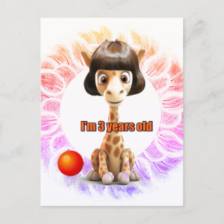 Giraffe Birthday for kids Postcard