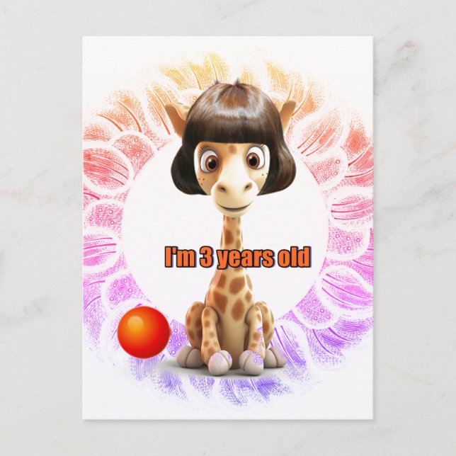 Giraffe Birthday for kids Postcard (Front)
