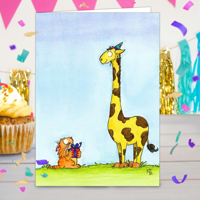 GIRAFFE BIRTHDAY greeting card by Nicole Janes (Creator Uploaded)