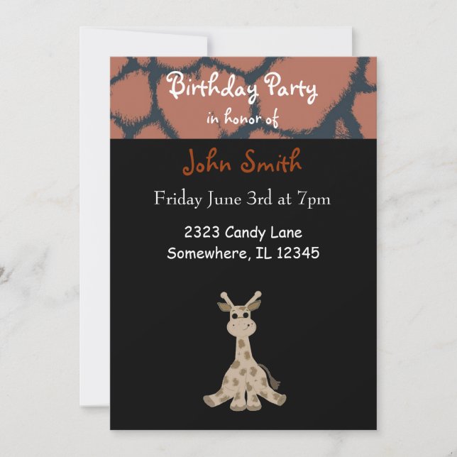 Giraffe Birthday Invitation (Front)
