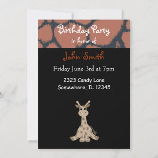 Giraffe Birthday Invitation