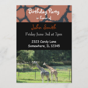 Giraffe Birthday Invitation
