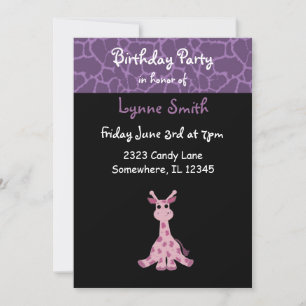 Giraffe Birthday Invitation