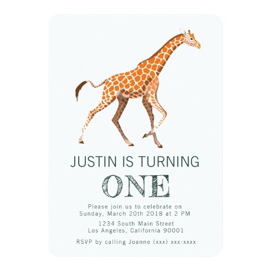 Giraffe Birthday Invitation Giraffe Birthday Invitation