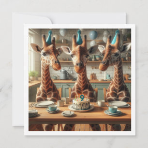 Giraffe birthday invitation, zoo birthday invite