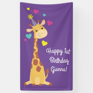 Giraffe Birthday Party Banner