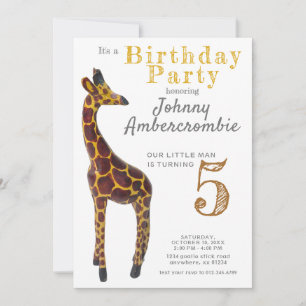 Giraffe Birthday Party for Boy Invitation