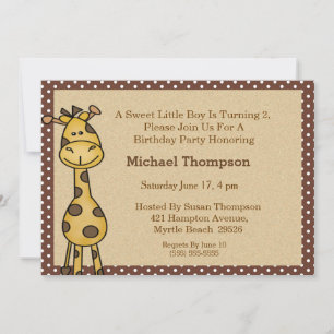 Giraffe Birthday Party Invitation