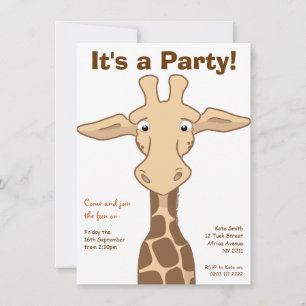 Giraffe Birthday Party Invitation