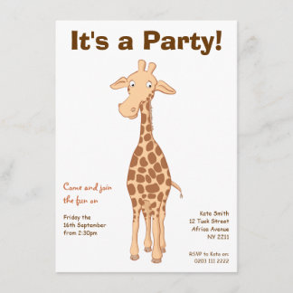 Giraffe Birthday Party Invitation