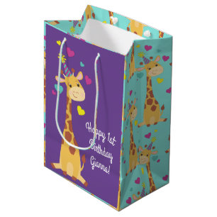 Giraffe Birthday Party Medium Gift Bag