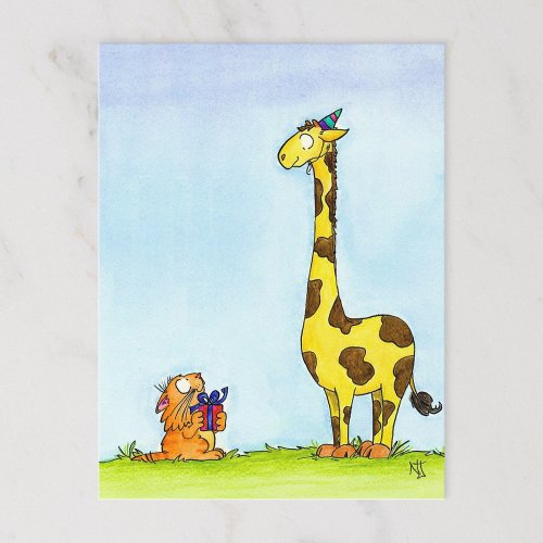 GIRAFFE BIRTHDAY postcard by Nicole Janes