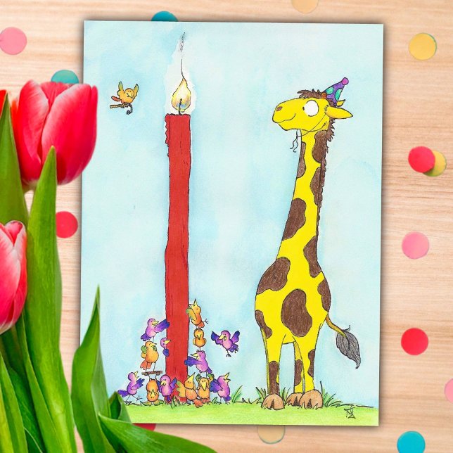 GIRAFFE BIRTHDAY postcard by Nicole Janes (Creator Uploaded)