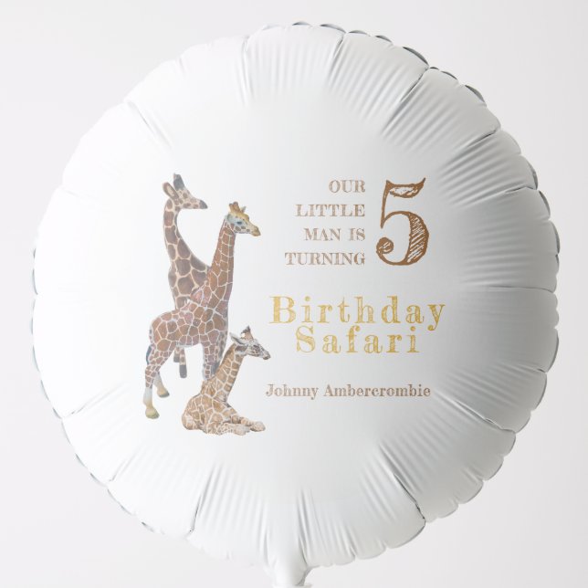 Giraffe Birthday Safari Balloon (Front)