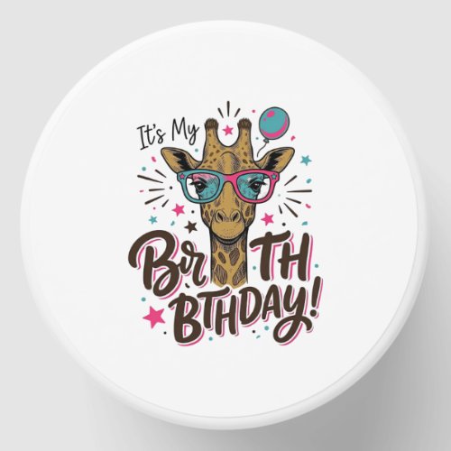Giraffe Birthday Vintage Engraving Party Shirt_1 Mini Candle Favors