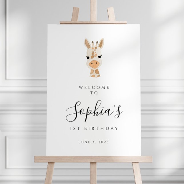 Giraffe Birthday Welcome Sign (Creator Uploaded)