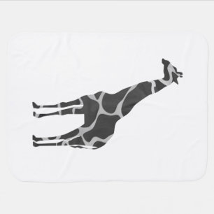 Giraffe Black and Gray Silhoutte Baby Blanket