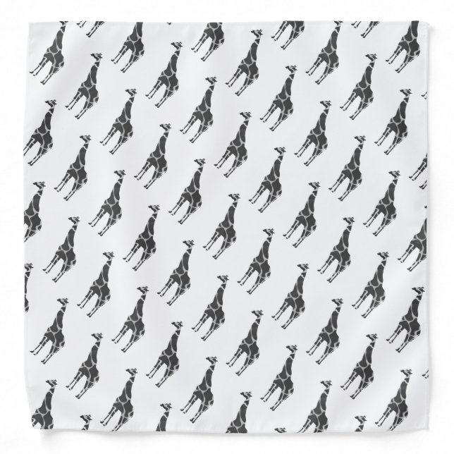 Giraffe Black and Gray Silhoutte Bandana (Front)